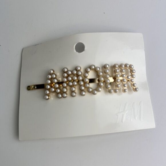 H&M Large Pearl and Gold Hair Pin, J-01 - Picture 1 of 4